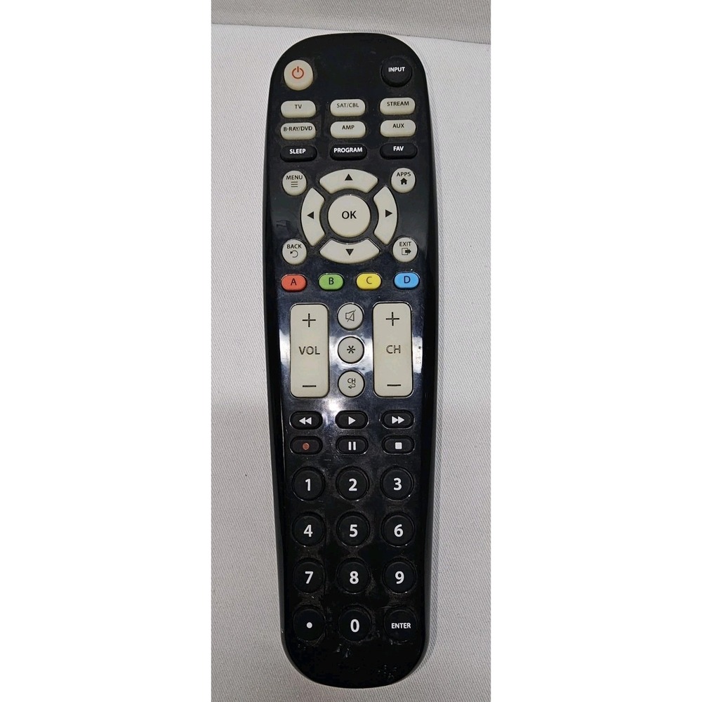 Blackweb Universal Remote Control 6-Device B017G Black TV SAT CBL AMP STREAM